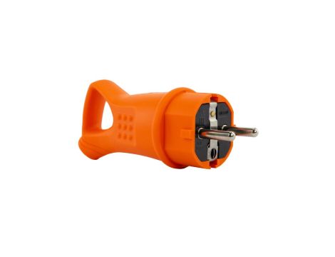 Wtyczka gumowa 16A 230V IP44 z uchwytem pomarańczowa AEI602297-O