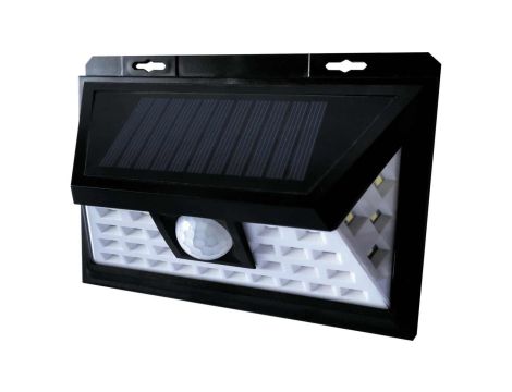 Kinkiet LED solarny 5W 4000K/neutralna IP65 z cz. zmierzchu i ruchu PIR aku. ABS EMA SOLAR PIR 34LED NW GXSO003