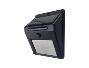 Kinkiet LED solarny 3W 120lm 4000K/neutralna IP44 z cz. zmierzchu aku. ABS EMA SOLAR 20LED NW GXSO001