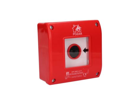 Przycisk przeciwpożarowy natynkowy ROP IP65 OP1-W01-A-11