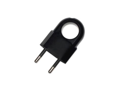 Wtyczka prosta z uchwytem płaska b/u 2,5A 250V czarna ZN-11-CZ