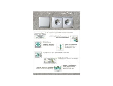SIMON BASIC Gniazdo komputerowe RJ45 kat. 5e + telefoniczne RJ12 (moduł) biały BM5T.02/11