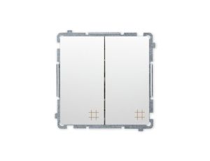 SIMON BASIC Wyłącznik łącznik podwójny krzyżowy do ramki biały BMW7/2.01/11