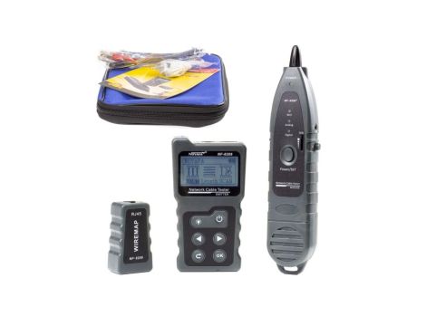 Tester kabli sieciowych LAN RJ45 PoE z pomiarem długości przewodów LCD NF-8209