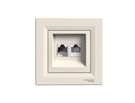 ASFORA Gniazdo teleinformatyczne kat.5e RJ45 + RJ12 kremowe EPH4900123