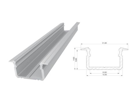 Wpuszczany profil LED surowy 9x16mm 1000mm AL12-GLG2-RW-1000 GLALU