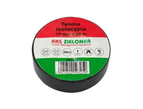 Taśma izolacyjna 19mm/20m czarna AKS