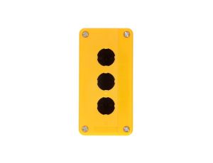 Kaseta sterownicza pusta obudowa z miejscem na 3 przyciski żółta