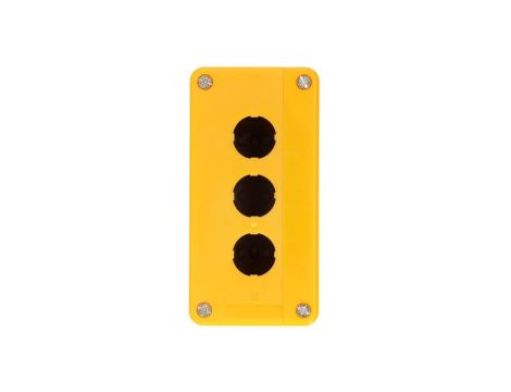 Kaseta sterownicza pusta obudowa z miejscem na 3 przyciski żółta