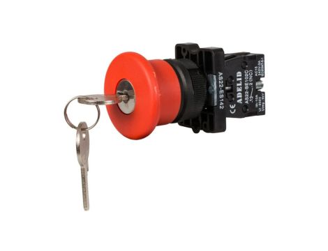 Przycisk sterowniczy bezpieczeństwa grzybek z kluczkiem GB2-ES142