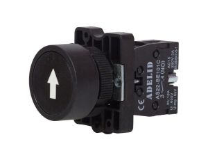 Przycisk sterowniczy czarny z białą strzałką plastikowy AS22-EA3351