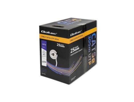 Qoltec Kabel sieciowy/skrętka UTP CAT5E 305m PVC szary