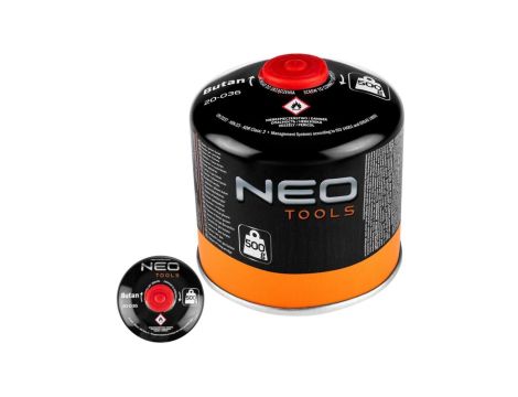 Nabój, kartusz gazowy BUTAN nakręcany do lutownic, palników gazowych 500g NEO 20-036
