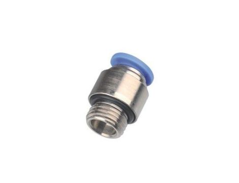 Złączka pneumatyczna wtykowa prosta okrągła do węża fi 12 mm, G 1/2 GZ, mosiądz niklowany