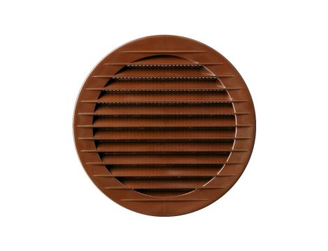 Kratka wentylacyjna okrągła z siatką fi:100mm brązowa airRoxy 02-147