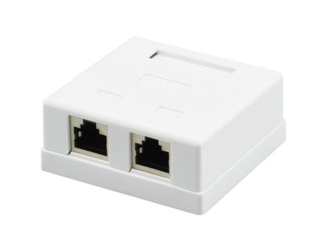 Gniazdo komputerowe 2xRJ45 kat.5e ekranowane FTP natynkowe