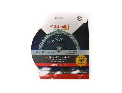 Tarcza diamentowa 230mm Premium Slim do gresu płytek Schmith