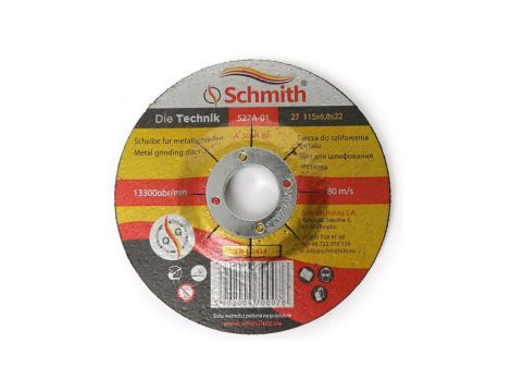 Tarcza do szlifowania metalu 115x6,8 Schmith