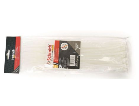 Trytki opaski zaciskowe kablowe 4,8x300 100szt nylonowe Schmith