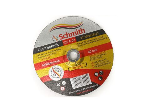 Tarcza do szlifowania metalu 230x6,8 Schmith