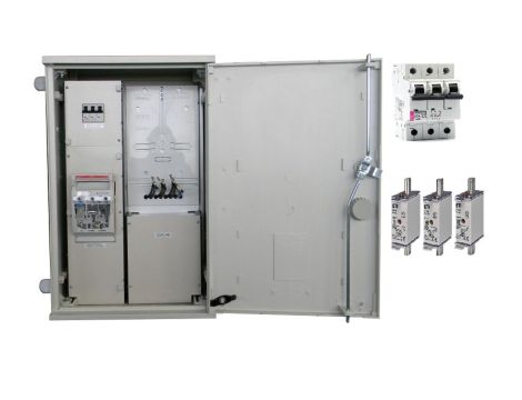 Rozdzielnica licznikowa, złącze pomiarowe TAURON na elewacje + listwa zaciskowa ZP40x60-1P3F-0_LZ-RB_0M-E