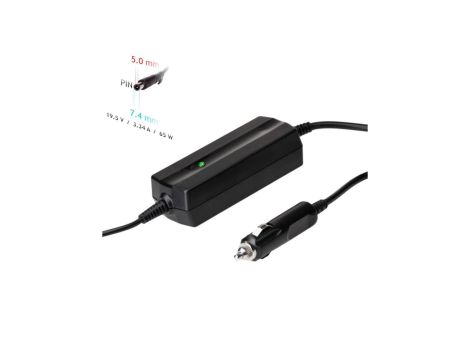 Zasilacz samochodowy do notebooka Akyga AK-ND-33 19.5V / 3.34A 65W 7.4 x 5.0 mm + pin DELL 1.2m