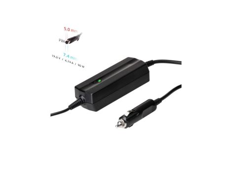 Zasilacz samochodowy do notebooka Akyga AK-ND-32 19V / 4.74A 90W 7.4 x 5.0 mm + pin HP 1.2m