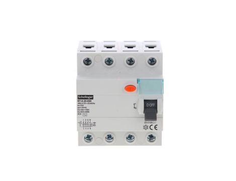WYŁĄCZNIK RÓŻNICOWOPRĄDOWY AC 4P 25A 30mA SCHELINGER A03-K7-4-25-030