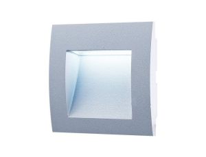 Oprawa LED 1,5W 30lm 6500K/chłodna IP65 zewnętrzna do zabudowy wodoodporna aluminium WALL 10 1,5W GRAY CW GXLL002