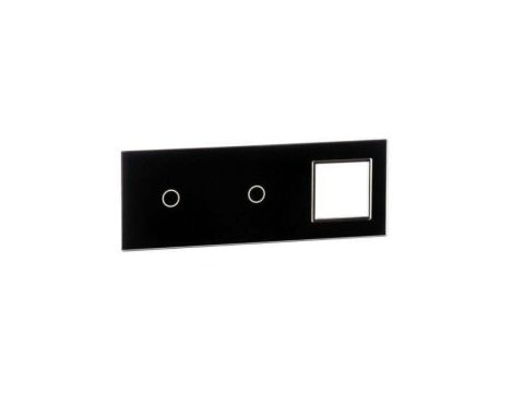 Livolo CZARNY PANEL SZKLANY 1+1+ MIEJSCE NA GNIAZDO 7011G-62