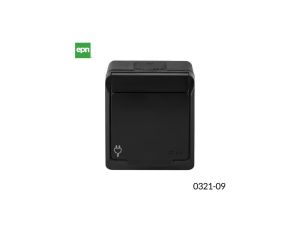 HERMES Gniazdo natynkowe pojedyncze z uziemieniem 2P+Z IP czarne 0321-09