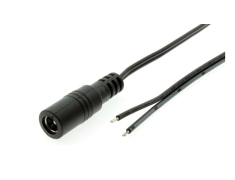 Przewód DC 0,25m z gniazdem 2,1x5,5 mm AWG20 2x0,5mm2 ESPE