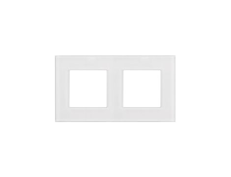 Szklana ramka Maclean, podwójna, biała, 157x86mm, MCE729W