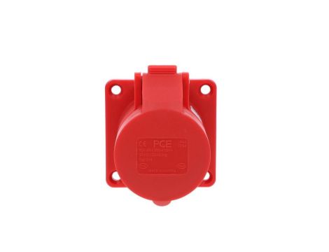 Gniazdo tablicowe 16A 4P 400V czerwone IP44 żeńskie 70mm 314-6