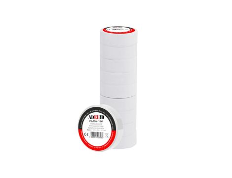 Taśma izolacyjna 10m PVC biała wodoodporna 19mm 1SZT.