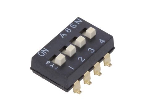 Przełącznik DIP-SWITCH Ilość sekcji 4 ON-OFF 0,025A/24VDC A6SN4104