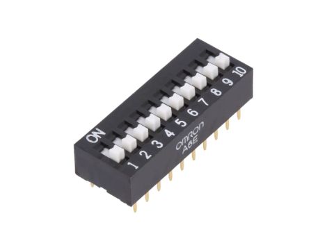 Przełącznik DIP-SWITCH Ilość sekcji 10 ON-OFF 0,025A/24VDC A6E-0104-N