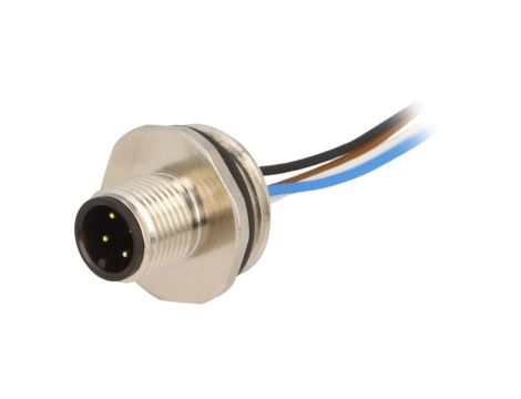 Gniazdo męskie M12 4-pin na panel ESTGH040MSS0,12E04 (M20)