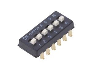 Przełącznik DIP-SWITCH Ilość sekcji 6 ON-OFF 0,025A/24VDC A6SN6104