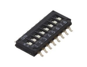 Przełącznik DIP-SWITCH Ilość sekcji 8 ON-OFF 0,025A/24VDC A6H-8101