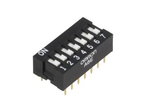Przełącznik DIP-SWITCH Ilość sekcji 7 ON-OFF 0,025A/24VDC A6E-7101-N