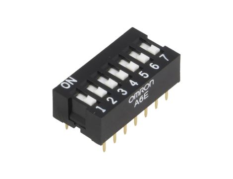 Przełącznik DIP-SWITCH Ilość sekcji 7 ON-OFF 0,025A/24VDC A6E-7101-N