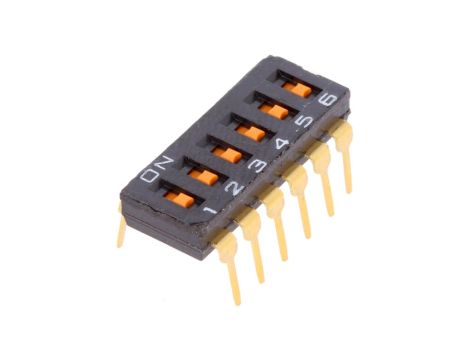Przełącznik DIP-SWITCH Ilość sekcji 6 ON-OFF 0,025A/24VDC A6T-6101