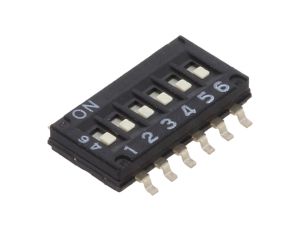 Przełącznik DIP-SWITCH Ilość sekcji 6 ON-OFF 0,025A/24VDC A6H-6101