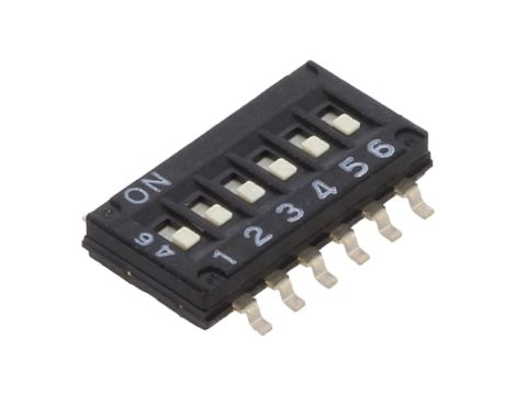 Przełącznik DIP-SWITCH Ilość sekcji 6 ON-OFF 0,025A/24VDC A6H-6101