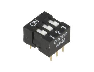 Przełącznik DIP-SWITCH Ilość sekcji 3 ON-OFF 0,025A/24VD A6E-3101-N