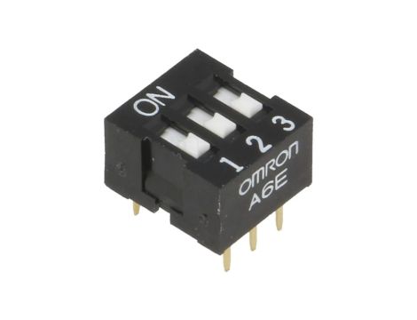 Przełącznik DIP-SWITCH Ilość sekcji 3 ON-OFF 0,025A/24VD A6E-3101-N