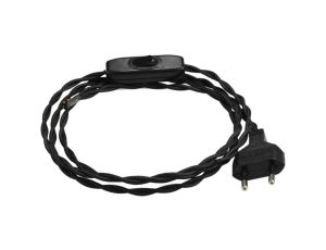 Przewód skręcany do lampki 2x0,75 1,5mb czarny