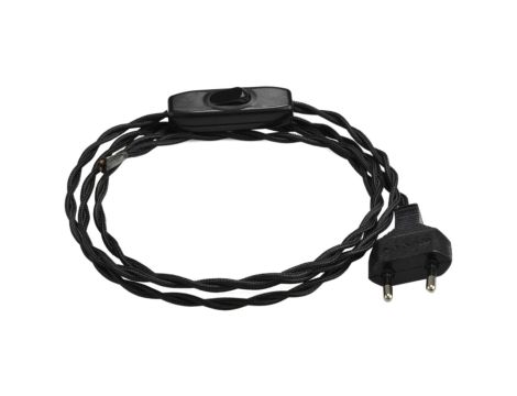 Przewód skręcany do lampki 2x0,75 1,5mb czarny