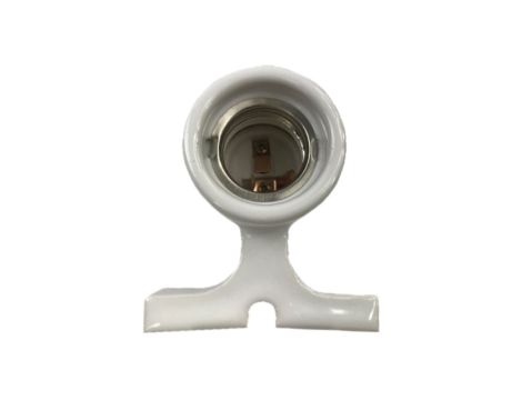 Oprawka żarówki E27 ceramiczna z podstawką biała